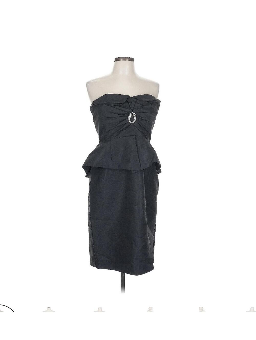 Caché Strapless Peplum Dress with Rhinestone Accent Size 10